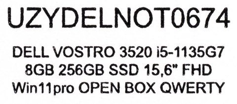 DELL VOSTRO 3520 i5-1135G7 8GB 256GB SSD 15,6" FHD Win11pro OPEN BOX QWERTY DELL VOSTRO 3520 i5-1135G7 8GB 256GB SSD 15,6" FHD Win11pro OPEN BOX QWERTY