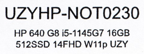 HP ProBook 640 G8 i5-1145G7 16GB 512GB SSD 14" FHD Win11pro + zasilacz UŻYWANY HP ProBook 640 G8 i5-1145G7 16GB 512GB SSD 14" FHD Win11pro + zasilacz UŻYWANY