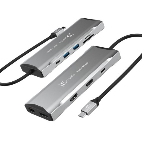 Stacja dokująca j5create 4K60 Elite USB-C Triple-Monitor 10Gbps Mini Dock 2x4K HDMI/1xDisplay Port/2xUSB 3.1/2xUSB-C/Card Reader Stacja dokująca j5create 4K60 Elite USB-C Triple-Monitor 10Gbps Mini Dock 2x4K HDMI/1xDisplay Port/2xUSB 3.1/2xUSB-C/Card Reader