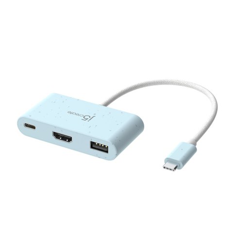 Stacja dokująca j5create Eco-Friendly USB-C to HDMI & USB Type-A with Power Delivery 1xHDMI/1xUSB 3.1/1xUSB-C; kolor niebieski J Stacja dokująca j5create Eco-Friendly USB-C to HDMI & USB Type-A with Power Delivery 1xHDMI/1xUSB 3.1/1xUSB-C; kolor niebieski J