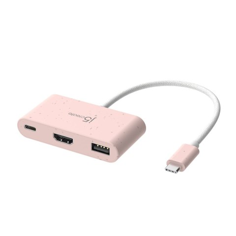 Stacja dokująca j5create Eco-Friendly USB-C to HDMI & USB Type-A with Power Delivery 1xHDMI/1xUSB 3.1/1xUSB-C; kolor różowy JCA3 Stacja dokująca j5create Eco-Friendly USB-C to HDMI & USB Type-A with Power Delivery 1xHDMI/1xUSB 3.1/1xUSB-C; kolor różowy JCA3