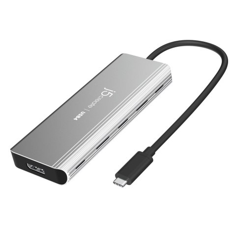 Stacja dokująca j5create USB4® Dual 4K Multi-Port Hub 1x4K HDMI/1xDisplay Port/1xUSB 3.2/2xUSB-C/; kolor srebrny JCD401-N Stacja dokująca j5create USB4® Dual 4K Multi-Port Hub 1x4K HDMI/1xDisplay Port/1xUSB 3.2/2xUSB-C/; kolor srebrny JCD401-N