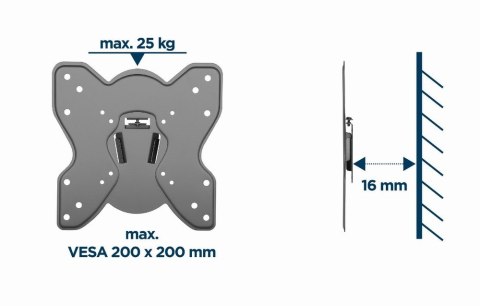 GEMBIRD UCHWYT ŚCIENNY LCD 23"-42" VESA MAX 200 X 200MM, DO 25KG GEMBIRD UCHWYT ŚCIENNY LCD 23"-42" VESA MAX 200 X 200MM, DO 25KG