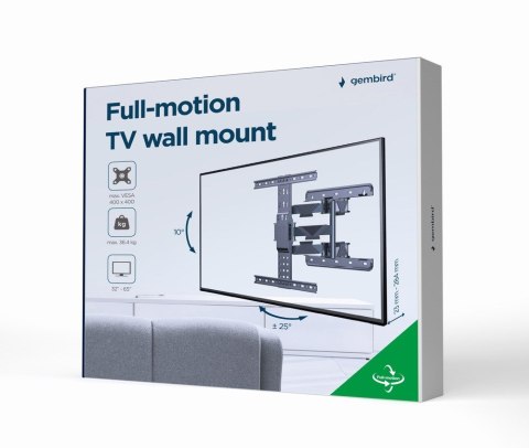 GEMIRD REGULOWANY UCHWYT ŚCIENNY LCD 32"-65" VESA MAX 400 X 400MM, DO 36KG GEMIRD REGULOWANY UCHWYT ŚCIENNY LCD 32"-65" VESA MAX 400 X 400MM, DO 36KG