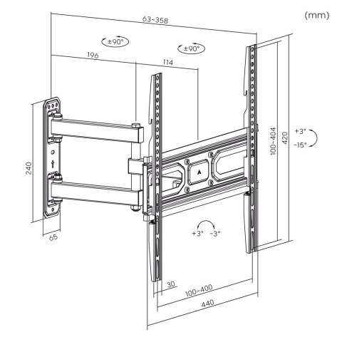MACLEAN UCHWYT DO TELEWIZORA 33-55" 35KG MC-647N MACLEAN UCHWYT DO TELEWIZORA 33-55" 35KG MC-647N