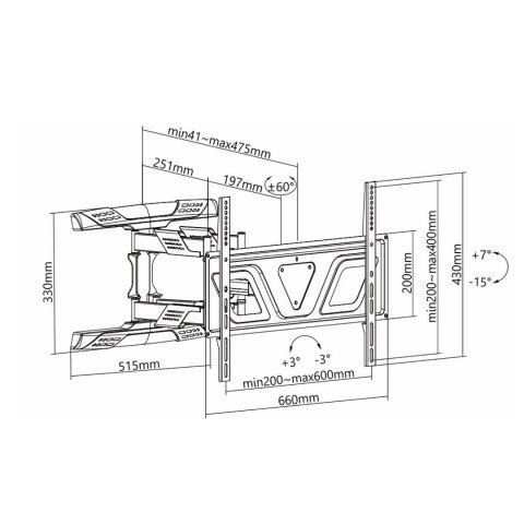 Uchwyt ścienny do LCD Maclean MC-832 (ścienne; 37" - 80"; max. 45kg) Uchwyt ścienny do LCD Maclean MC-832 (ścienne; 37" - 80"; max. 45kg)