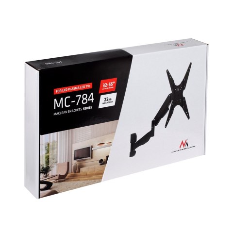 Uchwyt ścienny do telewizora Maclean MC-784 (Obrotowy, ścienne, Uchylny; 32" - 55"; max. 20kg) Uchwyt ścienny do telewizora Maclean MC-784 (Obrotowy, ścienne, Uchylny; 32" - 55"; max. 20kg)