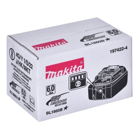 Akumulator 18V 6,0Ah BL1860B 197422-4 MAKITA Akumulator 18V 6,0Ah BL1860B 197422-4 MAKITA