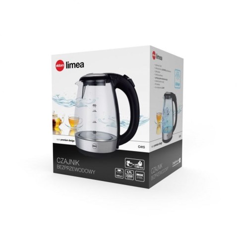 ELDOM CZAJNIK SZKLANY LIMEA, 2200 W, POJ. 1,7 L, P ELDOM CZAJNIK SZKLANY LIMEA, 2200 W, POJ. 1,7 L, P