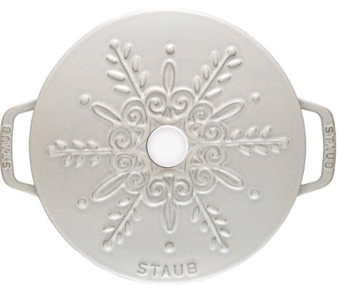 Garnek żeliwny okrągły snowflake STAUB 40506-548-0 - biały 3.6 ltr Garnek żeliwny okrągły snowflake STAUB 40506-548-0 - biały 3.6 ltr