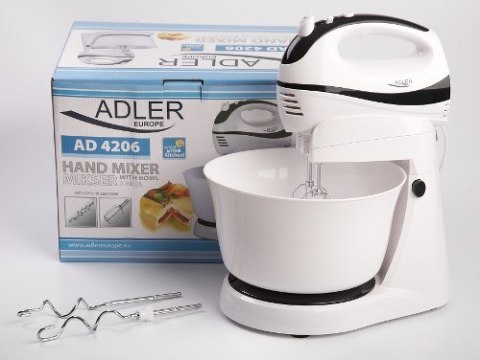 Mikser ręczny Adler AD 4206 (300W; kolor biały) Mikser ręczny Adler AD 4206 (300W; kolor biały)