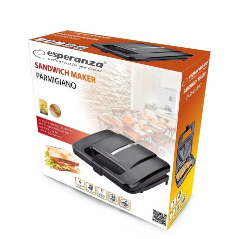 Opiekacz do kanapek Esperanza PARMIGIANO EKT010 (1000W; kolor czarny) Opiekacz do kanapek Esperanza PARMIGIANO EKT010 (1000W; kolor czarny)