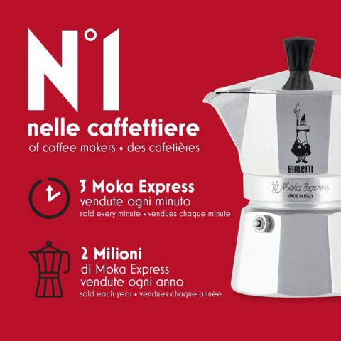 Zaparzacz BIALETTI Moka Express (kolor srebrny) Zaparzacz BIALETTI Moka Express (kolor srebrny)