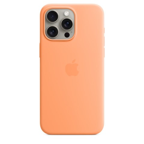Apple iPhone 15 Pro Max Silicone Case with MagSafe - Orange Sorbet Apple iPhone 15 Pro Max Silicone Case with MagSafe - Orange Sorbet