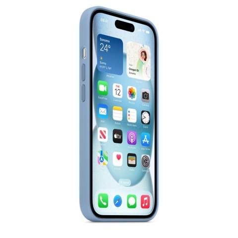 Apple iPhone 15 Silicone Case with MagSafe - Winter Blue Apple iPhone 15 Silicone Case with MagSafe - Winter Blue