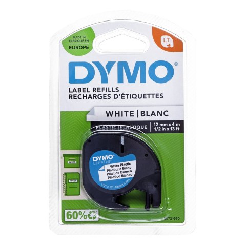 DYMO taśma 12mm/4m - plastikowa, biała