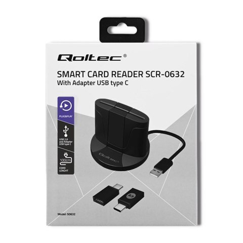 QOLTEC CZYTNIK CHIPOWYCH KART ID INTELIGENTNY | SCR-0632 | USB TYP C QOLTEC CZYTNIK CHIPOWYCH KART ID INTELIGENTNY | SCR-0632 | USB TYP C