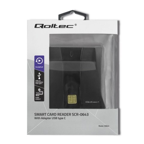 QOLTEC INTELIGENTNY CZYTNIK KART CHIPOWYCH ID, USB | PLUG&PLAY | PIONOWY QOLTEC INTELIGENTNY CZYTNIK KART CHIPOWYCH ID, USB | PLUG&PLAY | PIONOWY