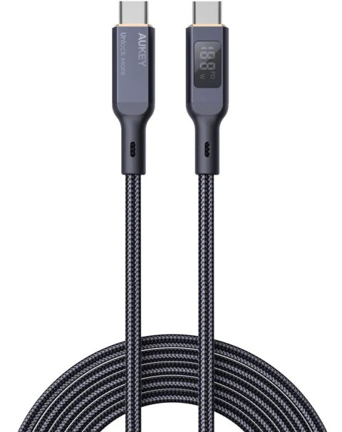AUKEY CB-MCC102 KABEL USB-C QC PD 1.8M 5A 100W LED AUKEY CB-MCC102 KABEL USB-C QC PD 1.8M 5A 100W LED