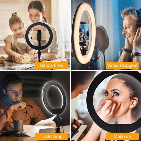 MACLEAN LAMPA PIERŚCIENIOWA 10" LED12W DO SELFIE ZE STATYWEM MCE610 MACLEAN LAMPA PIERŚCIENIOWA 10" LED12W DO SELFIE ZE STATYWEM MCE610