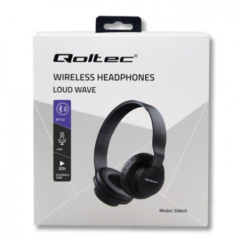 QOLTEC SŁUCHAWKI BEZPRZEWODOWE LOUD WAVE Z MIKROFONEM | BT 5.0 JL | CZARNE QOLTEC SŁUCHAWKI BEZPRZEWODOWE LOUD WAVE Z MIKROFONEM | BT 5.0 JL | CZARNE