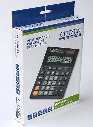 CITIZEN KALKULATOR BIUROWY biurkowy dla studenta ucznia SDC-444S, 12-CYFROWY, 199X153MM, CZARNY podwójnym systemem zasilania CITIZEN KALKULATOR BIUROWY biurkowy dla studenta ucznia SDC-444S, 12-CYFROWY, 199X153MM, CZARNY podwójnym systemem zasilania