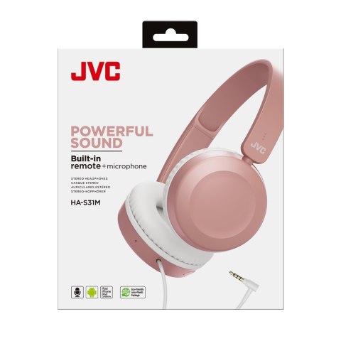 Słuchawki JVC HAS-31MPE (nauszne, różowe) Słuchawki JVC HAS-31MPE (nauszne, różowe)