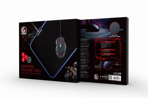 GEMBIRD PODKŁADKA POD MYSZ GAMING, Z EFEKTEM ŚWIETLNYM LED, CZARNA, ROZMIAR - L GEMBIRD PODKŁADKA POD MYSZ GAMING, Z EFEKTEM ŚWIETLNYM LED, CZARNA, ROZMIAR - L
