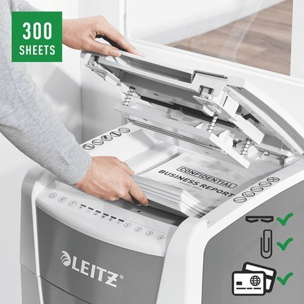 Leitz Niszczarka IQ AutoFeed 300, P4, 300 kartek, 60 l kosz Leitz Niszczarka IQ AutoFeed 300, P4, 300 kartek, 60 l kosz