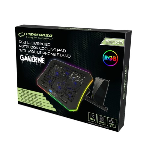 ESPERANZA PODSTAWKA CHŁODZĄCA GAMING Z PODSTAWKĄ NA TELEFON RGB GALERNE EGC109 ESPERANZA PODSTAWKA CHŁODZĄCA GAMING Z PODSTAWKĄ NA TELEFON RGB GALERNE EGC109