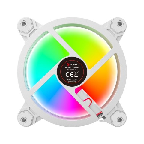 SAVIO ZESTAW 4 WENTYLATORÓW ARGB 120 MM WRAZ Z KONTROLEREM ORAZ PILOTEM FAN-01 WHITE SAVIO ZESTAW 4 WENTYLATORÓW ARGB 120 MM WRAZ Z KONTROLEREM ORAZ PILOTEM FAN-01 WHITE