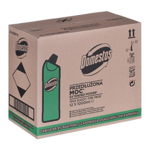 Domestos Płyn do czyszczenia toalet Pine 12x1L Domestos Płyn do czyszczenia toalet Pine 12x1L