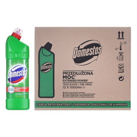 Domestos Płyn do czyszczenia toalet Pine 12x1L Domestos Płyn do czyszczenia toalet Pine 12x1L