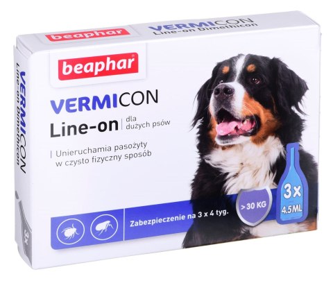 BEAPHAR VERMIcon Line-on Dog L - krople przeciw pasożytom dla psa - 3x 4,5ml BEAPHAR VERMIcon Line-on Dog L - krople przeciw pasożytom dla psa - 3x 4,5ml