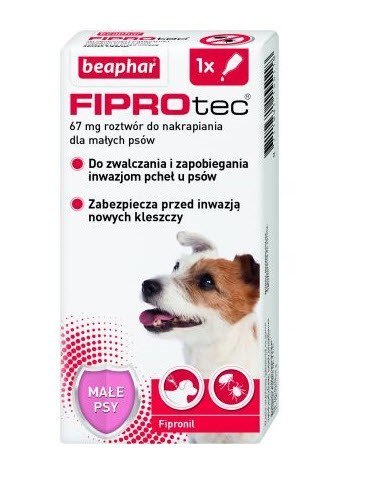 Beaphar FIPROtec Krople dla psa S 67mg x1 Beaphar FIPROtec Krople dla psa S 67mg x1