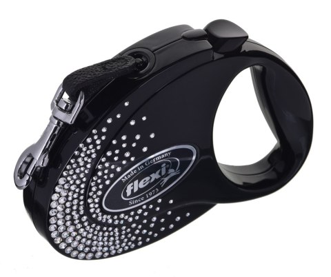 FLEXI Glam Splash Crystal z kryształkami Swarovskiego rozm. M - smycz automatyczna - 5 m - czarna FLEXI Glam Splash Crystal z kryształkami Swarovskiego rozm. M - smycz automatyczna - 5 m - czarna