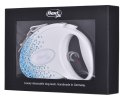 FLEXI Glam Splash Ocean z kryształkami Swarovskiego rozm. M - smycz automatyczna - 5 m - biała