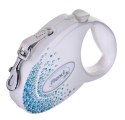 FLEXI Glam Splash Ocean z kryształkami Swarovskiego rozm. M - smycz automatyczna - 5 m - biała