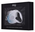 FLEXI Glam Splash Ocean z kryształkami Swarovskiego rozm. S - smycz automatyczna - 3 m - biała