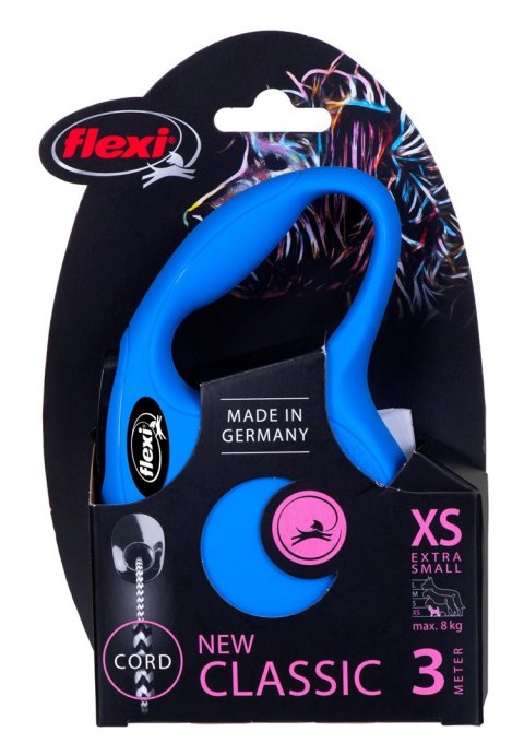 Flexi smycz automatyczna New Classic XS linka 3 m - dla psa do 8 kg, kolor niebieski Flexi smycz automatyczna New Classic XS linka 3 m - dla psa do 8 kg, kolor niebieski