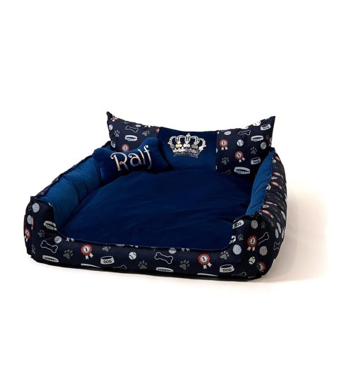 GO GIFT Korona Legowisko dla psa i kota XL - granatowy - 100x80x18 cm GO GIFT Korona Legowisko dla psa i kota XL - granatowy - 100x80x18 cm