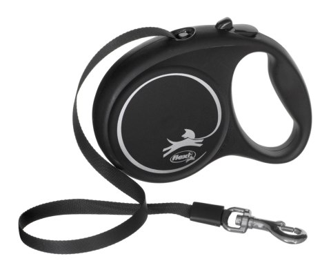 Smycz flexi automatyczna Black Design M taśma 5 m - dla psa do 25 kg, kolor srebrny Smycz flexi automatyczna Black Design M taśma 5 m - dla psa do 25 kg, kolor srebrny