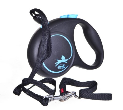 Smycz flexi automatyczna Black Design S taśma 5 m - dla psa do 15 kg, kolor srebrny Smycz flexi automatyczna Black Design S taśma 5 m - dla psa do 15 kg, kolor srebrny