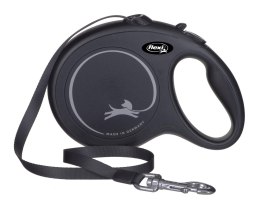 Smycz flexi automatyczna New Classic L taśma 8 m - dla psa do 50 kg, kolor czarny