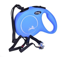 Smycz flexi automatyczna New Classic M linka 8 m - dla psa do 20 kg, kolor niebieski