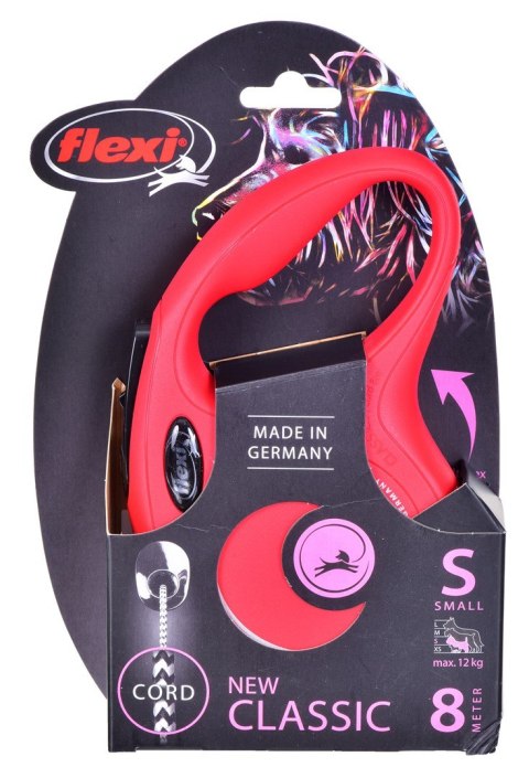 Smycz flexi automatyczna New Classic S linka 8 m - dla psa do 12 kg, kolor czerwony Smycz flexi automatyczna New Classic S linka 8 m - dla psa do 12 kg, kolor czerwony