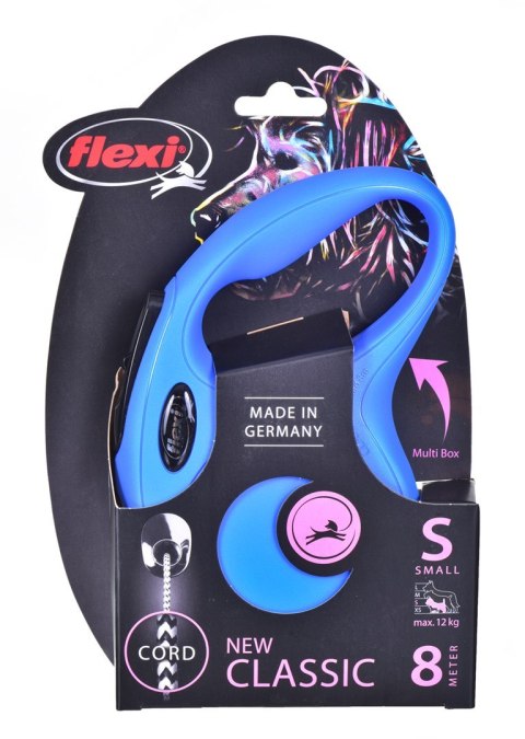 Smycz flexi automatyczna New Classic S linka 8 m - dla psa do 12 kg, kolor niebieski Smycz flexi automatyczna New Classic S linka 8 m - dla psa do 12 kg, kolor niebieski