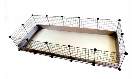 C&C Klatka modułowa dla świnki morskiej, królika, jeża 180x75 cm (5x2) - srebrno-szara C&C Klatka modułowa dla świnki morskiej, królika, jeża 180x75 cm (5x2) - srebrno-szara