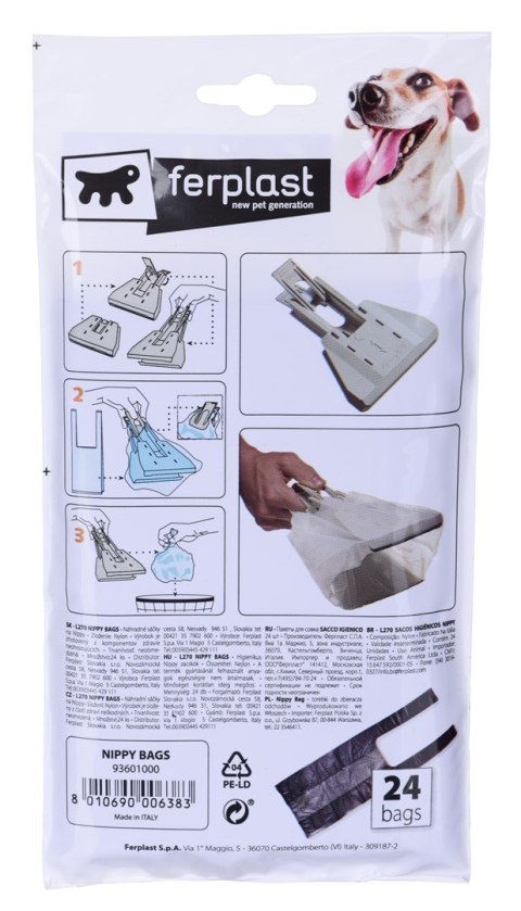 FERPLAST L270 NIPPY - torebki do zbieracza odchodów dla psów - 24 sztuki FERPLAST L270 NIPPY - torebki do zbieracza odchodów dla psów - 24 sztuki