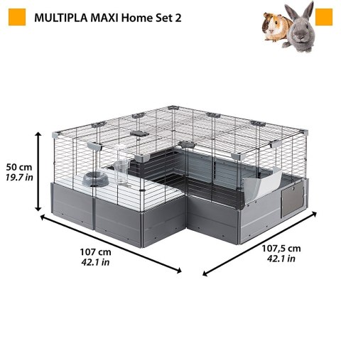FERPLAST Multipla Maxi - klatka modułowa dla królika lub świnki morskiej - 142,5 x 72 x 50 cm FERPLAST Multipla Maxi - klatka modułowa dla królika lub świnki morskiej - 142,5 x 72 x 50 cm